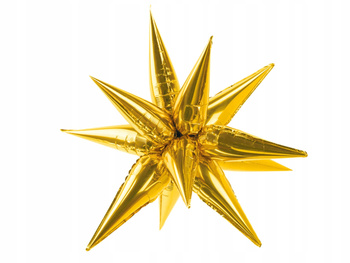 Balon Foliowy Gwiazda 3D, 95Cm, Złoty Partydeco
