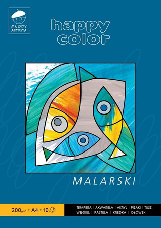 Blok Malarski Młody Artysta, A4, 10 Ark, 200G, Happy Color