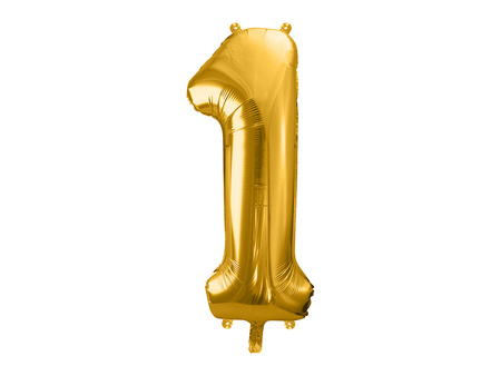 Balon Foliowy Cyfra 1, 86Cm, Złoty Partydeco