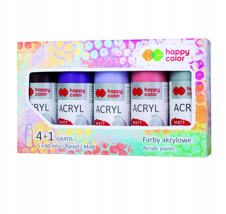 Farba Akrylowa Zestaw 5 Kolorów X 60 Ml Happy Color