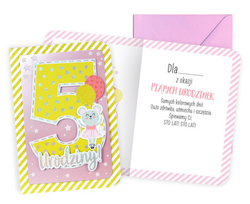 Karnet Dk-989 Urodziny 5 (Cyferki) Kukartka