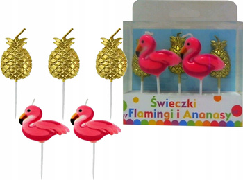 Świeczki Pikery "Flamingi I Ananasy", 5 Szt.. Godan