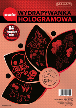 Wydrapywanka Hologramowa A4 Czerwona 2 Rylce Penword