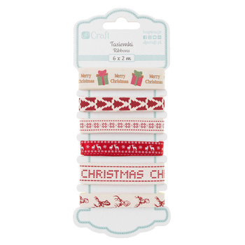 BN-Tasiemki Bawełniane, Scandi Christmas, 6 X 2M DpCraft qx
