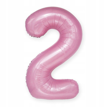 Balon Foliowy Cyfra "2", 86Cm, Różowy Partydeco
