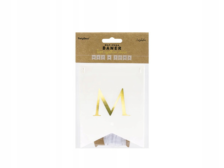 Baner Mąż Żona, Biały, 15 X 110 Cm Partydeco