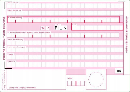 Druk Polecenie Przelewu Wp-2 A6 Wpł.Got.(2 Skł.) 449-5-Miękkie. Michalczyk