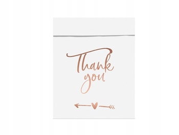 Torebki Na Słodycze Thank You, Różowe Złoto, 13X14Cm Partydeco