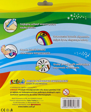 Kredki Premium Kolori 24Szt-48 Kolorów Penmate Donga/Tadeo