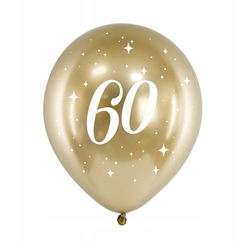 Balony Glossy 30cm, 60, Złoty Partydeco