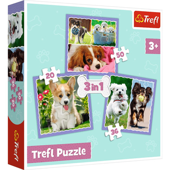 Puzzle 3W1 Urocze Pieski Trefl