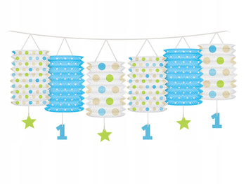 Girlanda Z Lampionami Roczek, Mix, 3,6M Partydeco