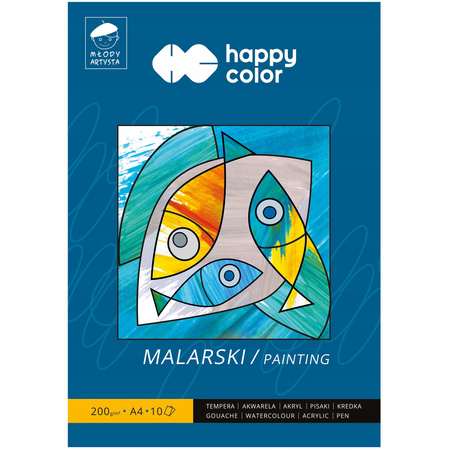 Blok Malarski Młody Artysta, A4, 10 Ark, 200G, Happy Color