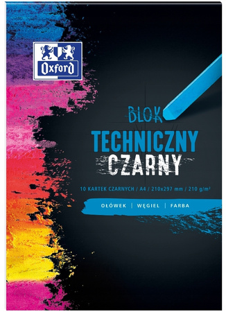 Blok Techniczny A4/10K Czarny 210G Oxford