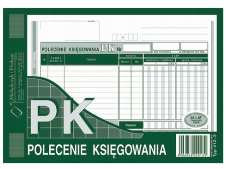 Druk PK Polecenie księgowania A5(poziom) 412-3 Michalczyk