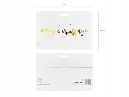 Baner Moje Urodziny, Złoty, 16,5X90Cm Partydeco