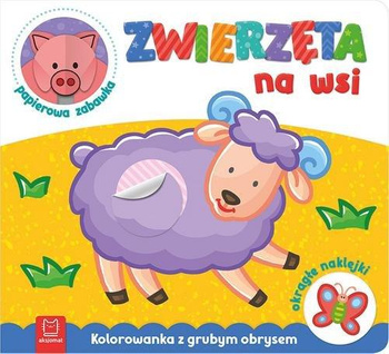 Zwierzęta Na Wsi. Kolorowanka Z Grubym Obrysem, Okrągłe Naklejki, Papierowa Zabawka Aksjomat