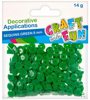 Cekiny Pastel Guzik 8Mm Zielony Starpak