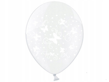Balony 30Cm, Motylki, Crystal Clear Partydeco