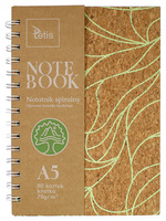 Kołonotatnik A5 Okładka Kork. 70g/M2 80ark Tetis