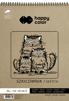 Szkicownik na spirali Młody Artysta, A4, 60 ark, 80/90g, Happy Color