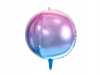 Balon Foliowy Kula Ombre, Fioletowo-Niebieski, 35cm Partydeco