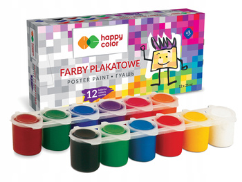 Farba Plakatowa Tempera, 12 Kol X 25Ml, Happy Color