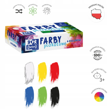 Farby Plakatowe 20Ml 6 Kolorów Oxford