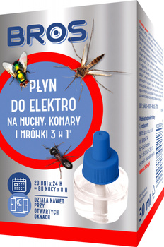 Płyn Do Elektrofumigatora 3W1 Na Muchy, Komary I Mrówki. Bros