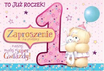 Zaproszenie 5szt Zz-036 Ff Roczek Dziewczynka Kukartka