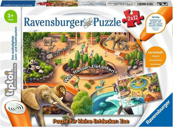 Puzzle Dla Małych Odkrywców Zoo 2x12szt Tiptoi Ravensburger