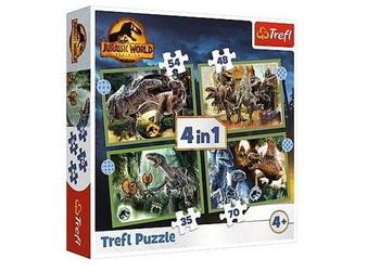 Puzzle 4w1 Groźne Dinozaury Trefl