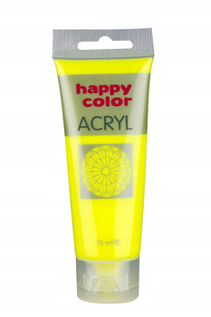 Farba Akrylowa 75Ml, Żółty Fluo, Happy Color