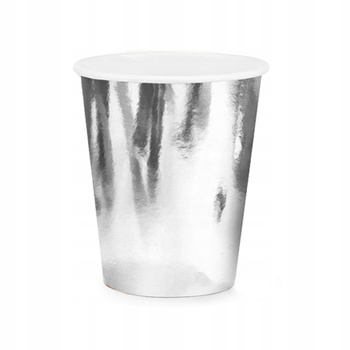 Kubeczki, Srebrny, 220ml: 1op./6szt. Partydeco