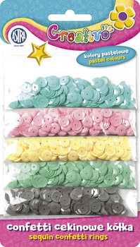 Confetti Cekinowe Kółka Na Blistrze Mix 5 Kolorów Pastelowych 1000 Sztuk Astra