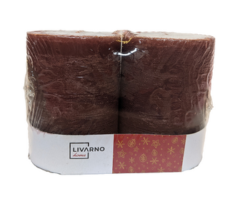 Świeca Rustykalna Walec 2pack 55/75 Burgund Alex Livarno Home