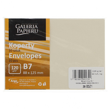 Koperta B7 Holland Kremowy 120g 10szt Galeria Papieru