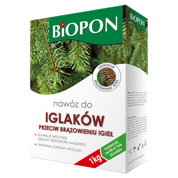 Nawóz Do Iglaków Przeciw Brązowieniu Igieł Granulat 1Kg Biopon