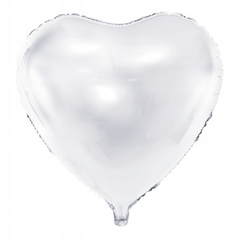Balon Foliowy Serce, 61Cm, Biały Partydeco