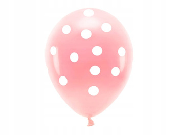 Balony Eco 33 Cm Pastelowe, Kropki, Jasny Różowy Partydeco