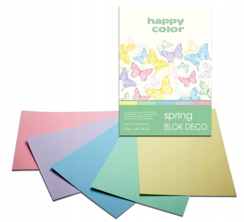 Blok Deco Spring A4, 170G, 20 Ark, 5 Kol., Happy Color