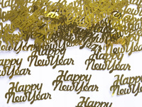 Konfetti Metalizowane Happy New Year W Kolorze Złotym, Partydeco