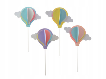 Dekoracja Tortu - Kolorowe Baloniki (4 Szt.) Arpex