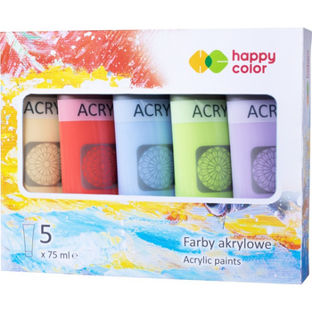 Farba Akrylowa Zestaw 5 Kolorów X 75 Ml Happy Color