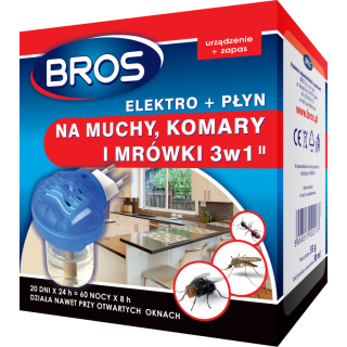 Elektro+ Płyn 3W1 Na Muchy, Komary I Mrówki. Bros