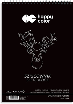 Szkicownik Czarny A4/20/220G Happy Color