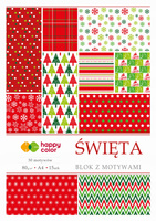 Blok z motywami SWIETA, 80g/m2, A4, 15 ark, 30 motyw, Happy Color