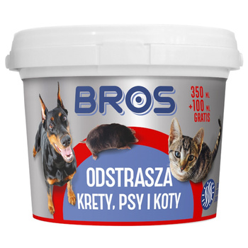 Proszek odstraszający na Krety, Psy i Koty 350ml+100ml Bros